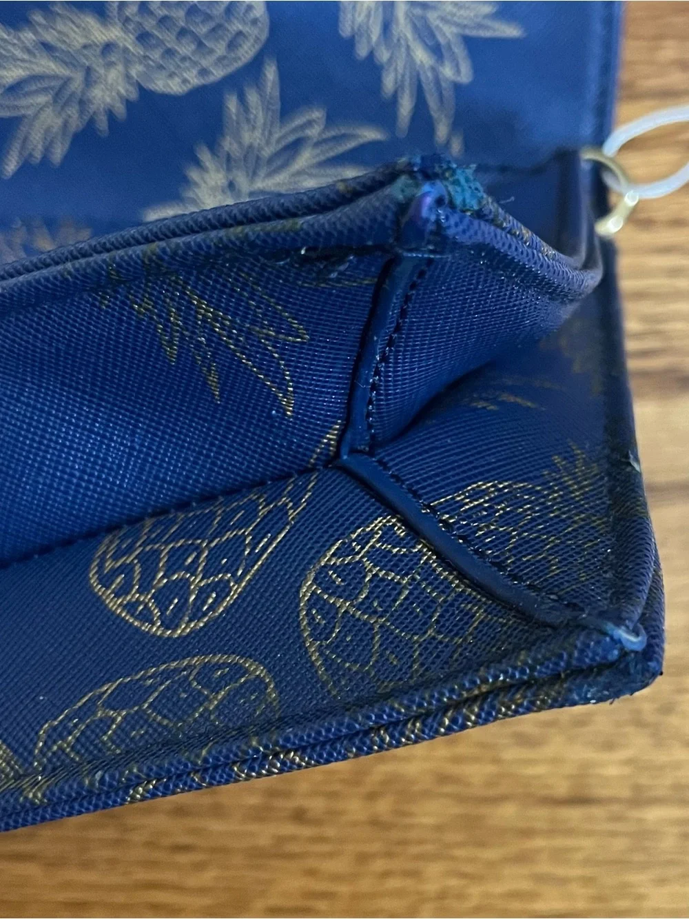 Deux Lux Navy with Gold Foil Pineapple Clutch
